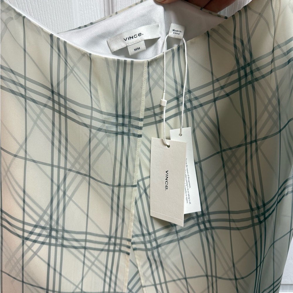 Plaid Sleeveless Maxi Dress Vince NWT size M - Picture 7 of 8